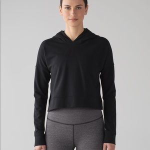 Black Top Cut Above Pullover Cropped Hoodie